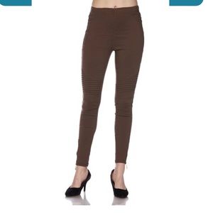 Leggings Marisole Pants Zipper DetailBottom Mocha Size 2X 30” Waist 27.5”Inseam